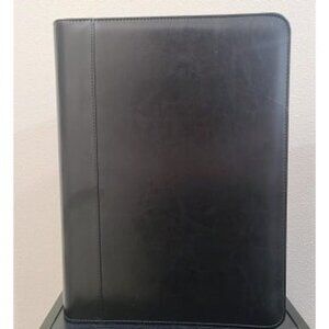 New Zippered Portfolio Organizer, Leather Padfolio with 3 Ring Binder